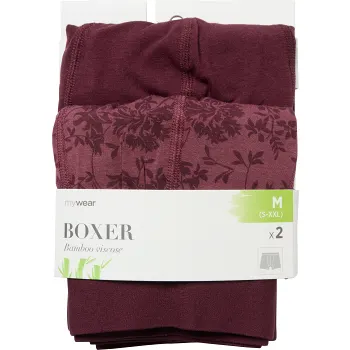 Boxer Bo 2p vinröd/blom S mywear.