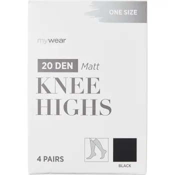 Knästrumpa 4p 20D svart onesize mywear.