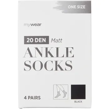 Ankelsocka 4p 20D svart onesize mywear.