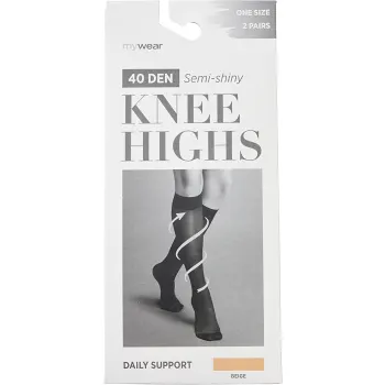 Knästrumpa 2p 40D Daily Support beige onesize mywear.