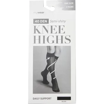 Knästrumpa 2p 40D Daily Support svart onesize mywear.