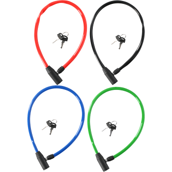 Cykellås kabel m 2 nycklar 4 sort.