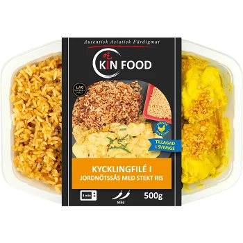 Thai Kycklingfilé i Jordnötssås med Ris 500g Kin Food.