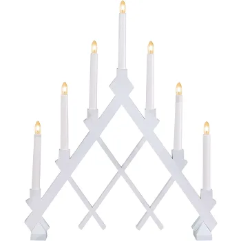 Elljusstake Rut Vit 7-ljus Star Trading.