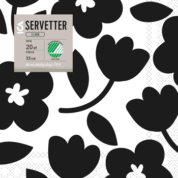 Servett 33cm Fiori 20-p ICA.
