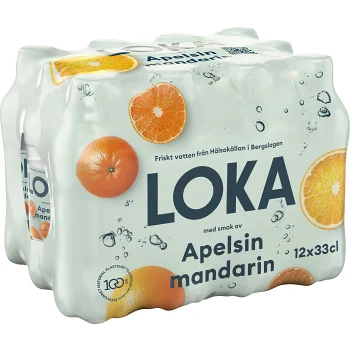 Kolsyrat vatten Apelsin Mandarin 12x33cl Loka.