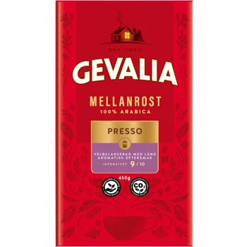 Bryggkaffe Mellanrost Presso 450g Gevalia.