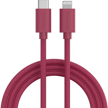 USB-C till Lightning 2m vinröd Smartline.