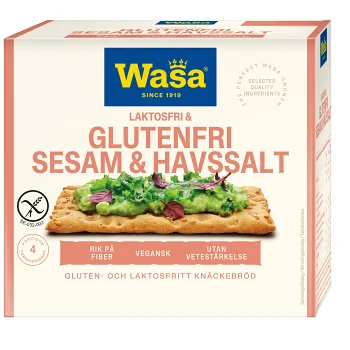 Knäckebröd Sesam Havssalt Glutenfri 240g Wasa.