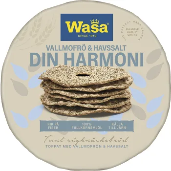 Knäckebröd Din Harmoni Vallmofrö &amp; Havssalt 260g Wasa.