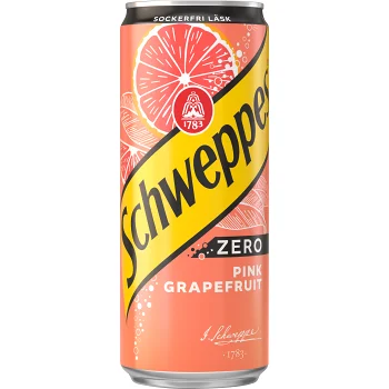 Läsk Pink Grapefruit Zero 33cl Schweppes.