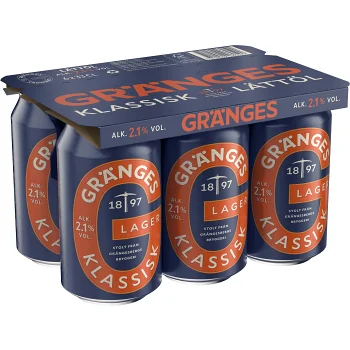 Lättöl 2,1% 6-p Grängesberg.