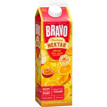 Frukostnektar Apelsin Äpple Mango Passion 1000ml Bravo.