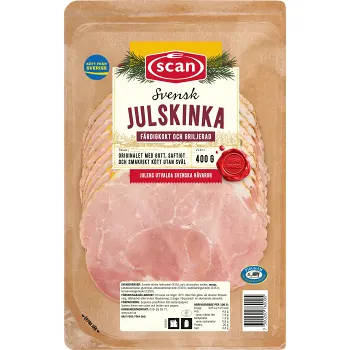 Julskinka Skivad Kokt och Griljerad 400g Scan.
