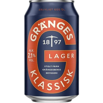 Öl lättöl ljus lager 2.1% 33cl Grängesberg.