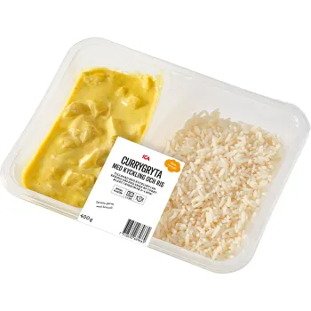 Färdigmat Currygryta med Kyckling och Ris 400g ICA.