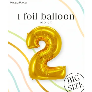 Folieb guld 2 100cm Happy Party.