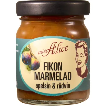 Fikonmarmelad med apelsin&amp;rödvin 68g Miss Alice.