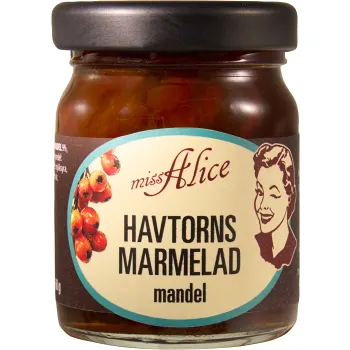 Havtornsmarmelad med mandel 68g Miss Alice.