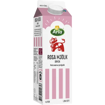 Mjölkdryck Jordgubb 1% lång hållbarhet 1000ml Arla Ko.