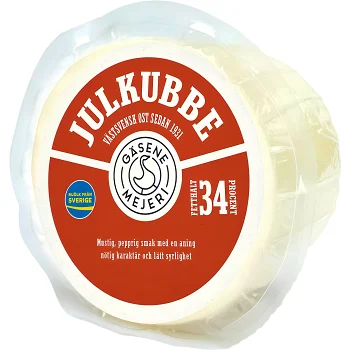 Ost Julkubbe 34% ca 1kg Gäsene Mejeri.