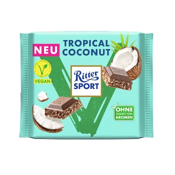 Chokladkaka Vegan Tropical Coconut 100g Ritter Sport.