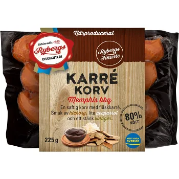 Kryddkorv Karrékorv 80% Kötthalt 225g Rybergs.