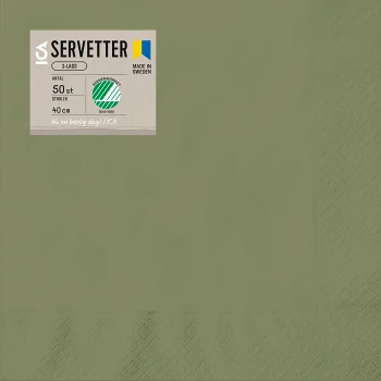 Servett 50p 40cm grön ICA.