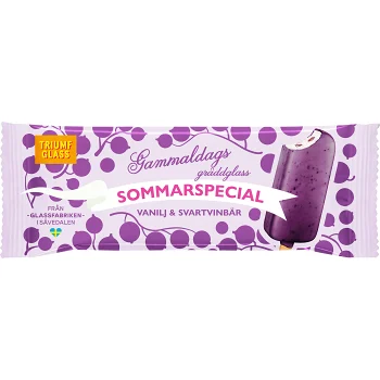 Vanilj &amp; svartvinbärsglass 1-p Triumf Glass.