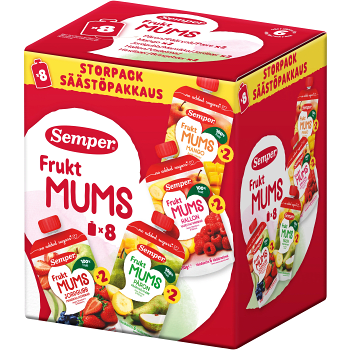 Barnmat Fruktmums multipack 8-p 6m 880g Semper.