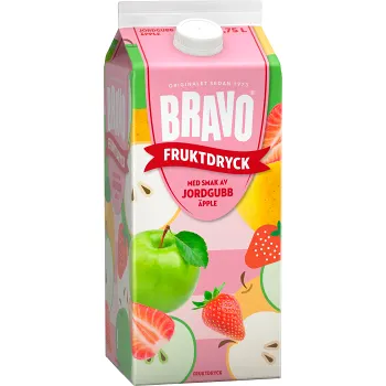 Fruktdryck Jordgubb Äpple 1750ml Bravo.