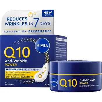 Nattkräm Q10 Anti-Wrinkle Power Regenerating Night Cream 50ml Nivea.