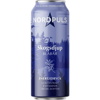 Energidryck Skogsdjup Med Smak Av Blåbär Sockerfri 330ml Nordpuls.