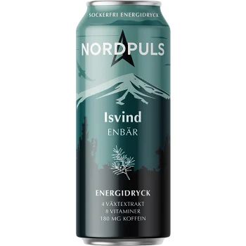 Energidryck Isvind Med Smak Av Enbär Sockerfri 330ml Nordpuls.