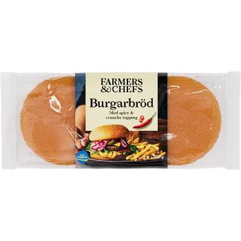 Burgarbröd spicy crunchy topping 260g Farmers &amp; Chefs.