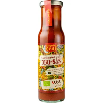 BBQ-sås Ekspånsrökt Chili Ekologisk 250ml Skånsk Chili.