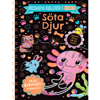 Pysselbok skrapa bilder i neon.