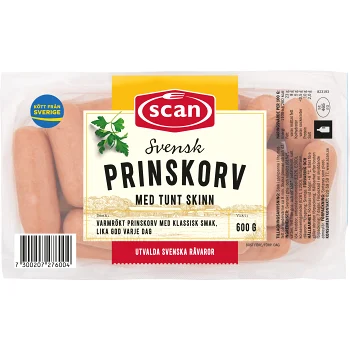 Prinskorv 600g Scan.