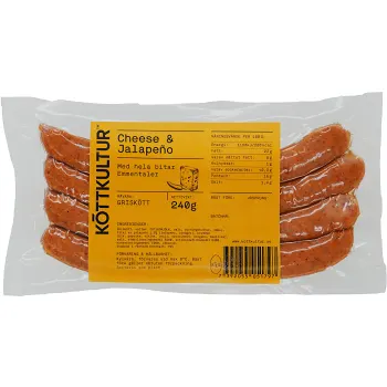 Fläskkorv Jalapeño/Cheese 240g Köttkultur.