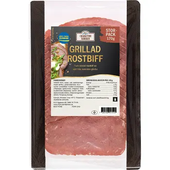 Rostbiff Grillad Storpack 170g Charkuterifabriken.