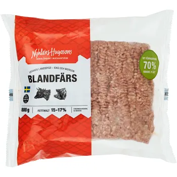 Blandfärs 50/50 15% 800g Nyhléns Hugosons.