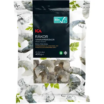 Vannameiräkor råa 400g ICA.