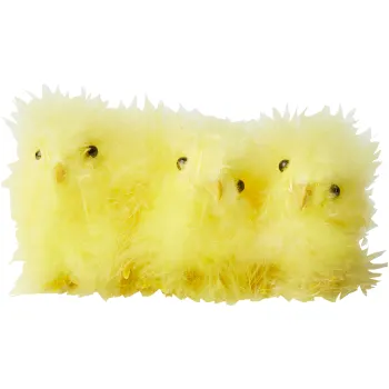 Fjäderkyckling 3-p gul 6cm Festive.