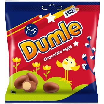 Chokladpåse Dumle Chokladägg 90g Fazer.