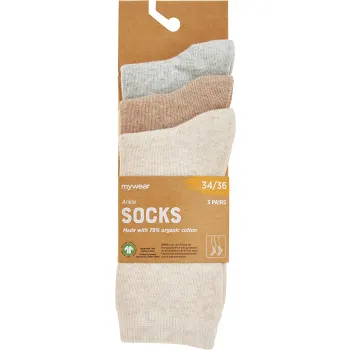 Strumpa 3p beige 34/36 mywear.