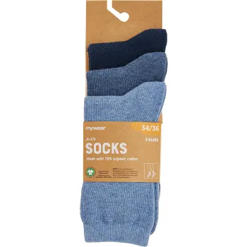 Strumpa 3p blåmel 28/30 mywear.
