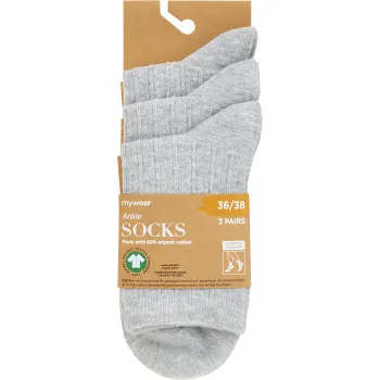 Strumpa 3p kabel grå 36/38 mywear.