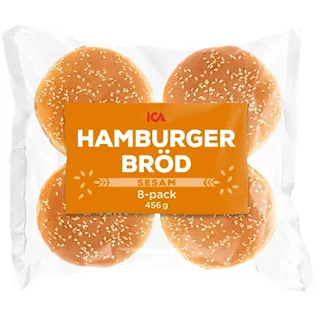 Hamburgerbröd Sesam 8-p 456g ICA.