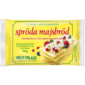 Majsbröd Spröda Glutenfri 61g Olda.