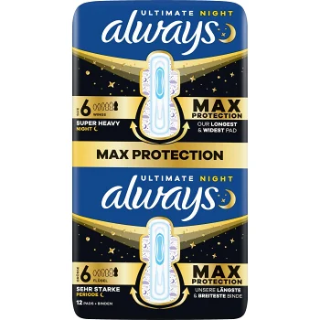 Binda Ultra Ultimate Night Pads S6 12-p Always.